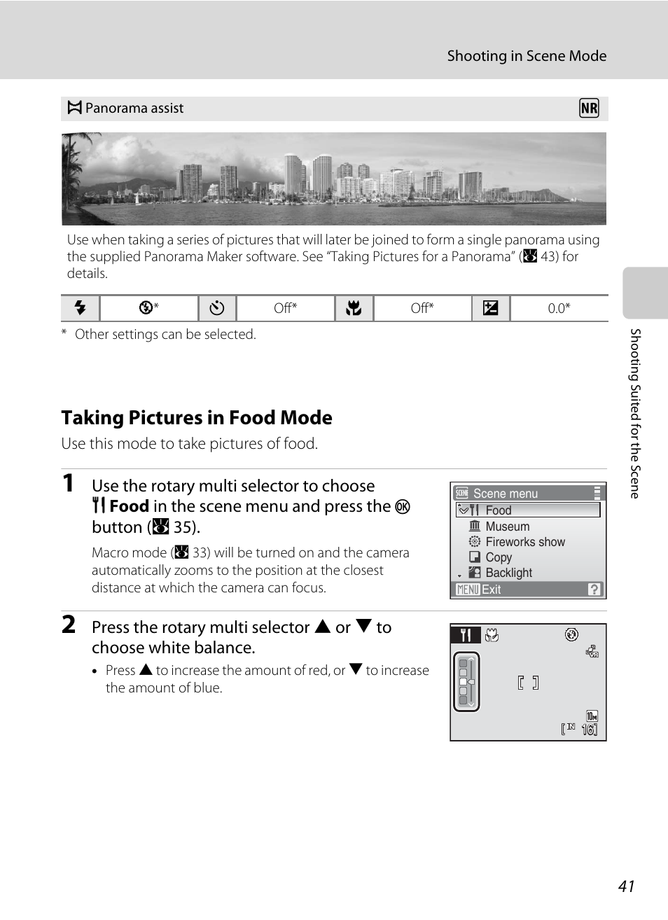 Taking pictures in food mode, See “taking pictures in food mode, A 41) for | Nikon Coolpix S610 User Manual | Page 53 / 151