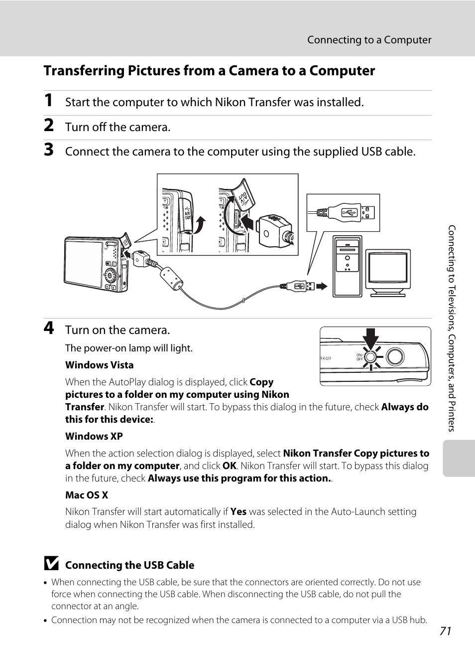 Transferring pictures from a camera to a computer | Nikon Coolpix S610 User Manual | Page 83 / 151