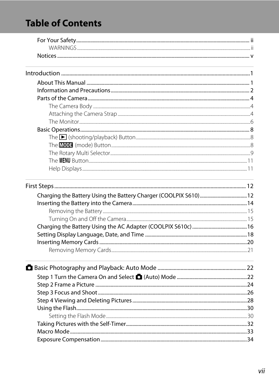 Nikon Coolpix S610 User Manual | Page 9 / 151