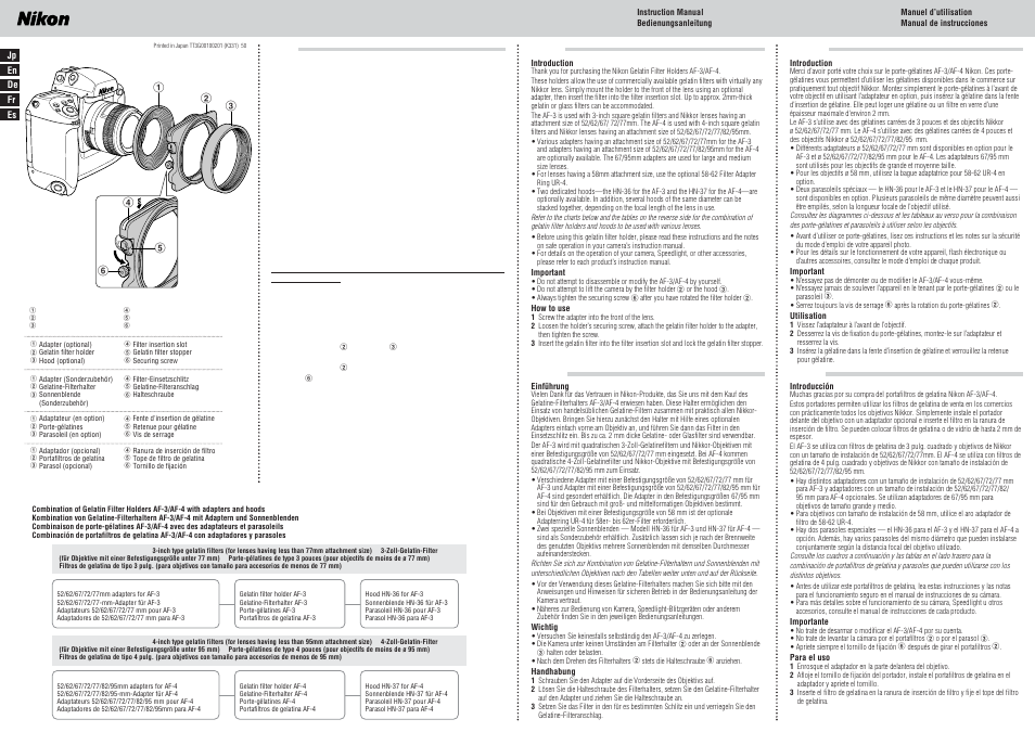 Nikon AF-4 User Manual | 2 pages