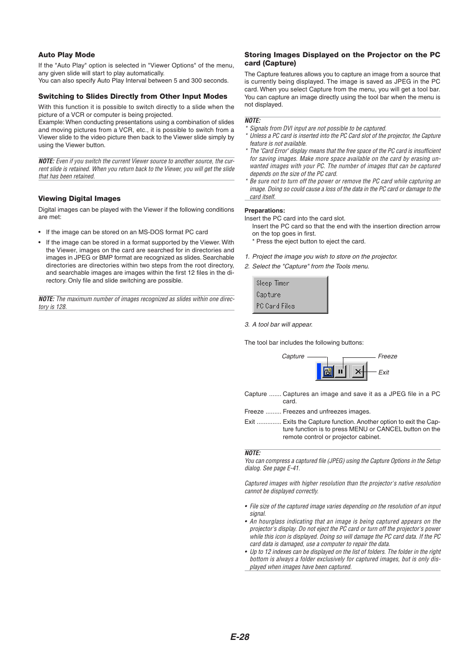 E-28 | Nikon HT1000 User Manual | Page 28 / 61