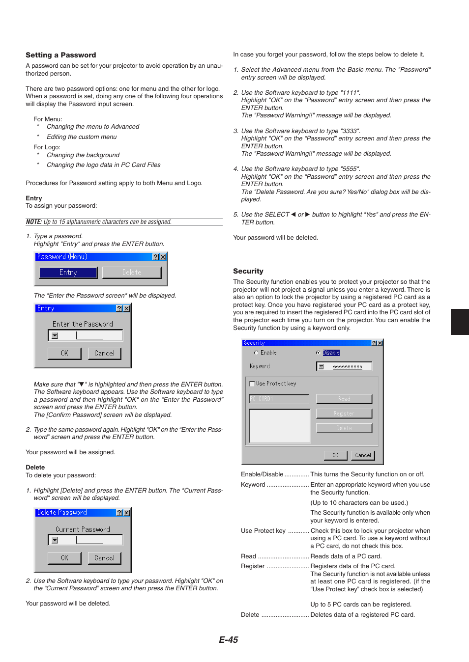 E-45 | Nikon HT1000 User Manual | Page 45 / 61