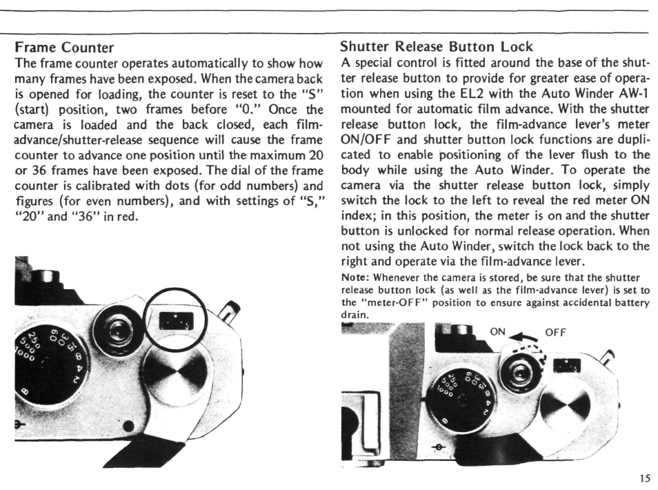 Prior to shooting | Nikon EL2 User Manual | Page 15 / 75