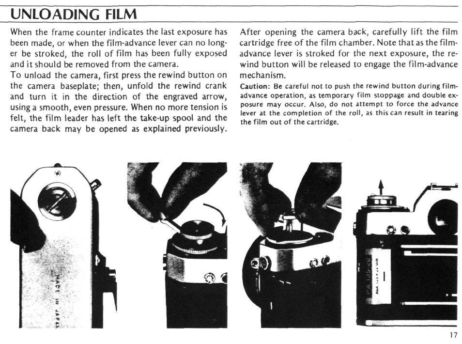 Setting the film speed, Operation of camera controls | Nikon EL2 User Manual | Page 17 / 75