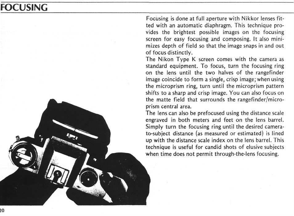 Setting the aperture, Film-advance lever, Operation of camera controls-continued | Nikon EL2 User Manual | Page 20 / 75