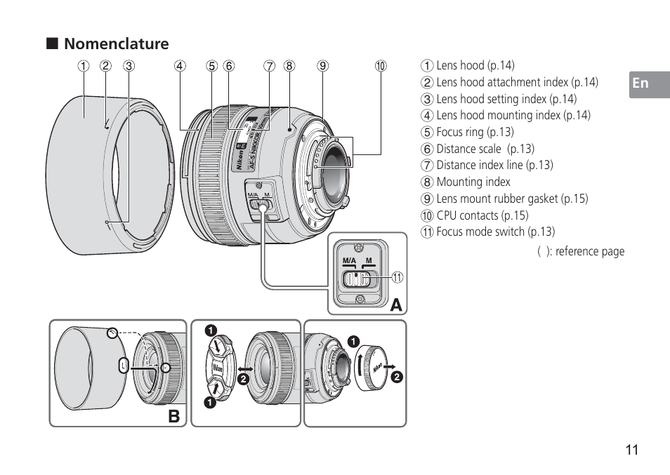 Nikon 50mm f/1.4G User Manual | Page 11 / 100