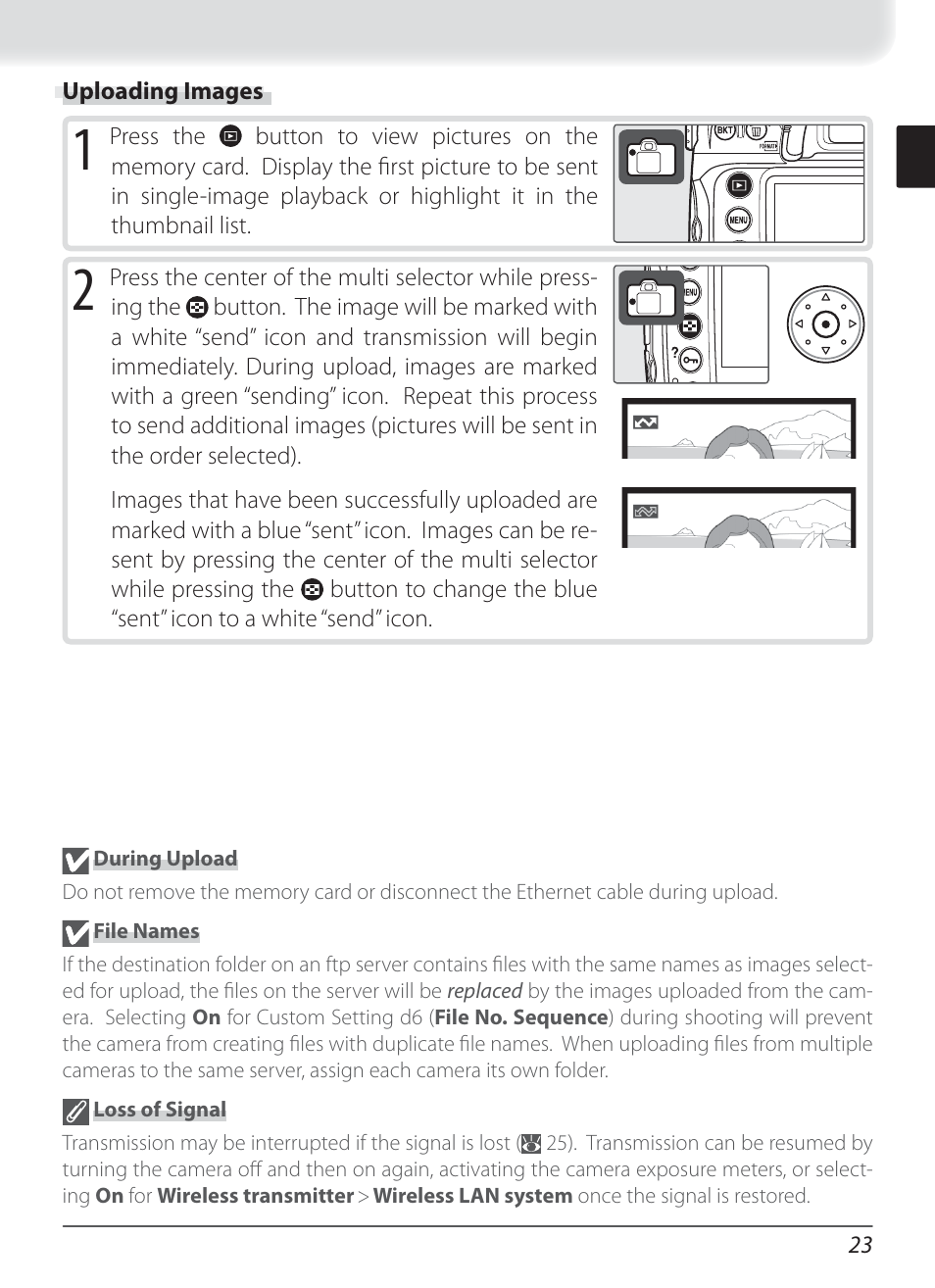 Uploading images | Nikon WT-3 User Manual | Page 31 / 65