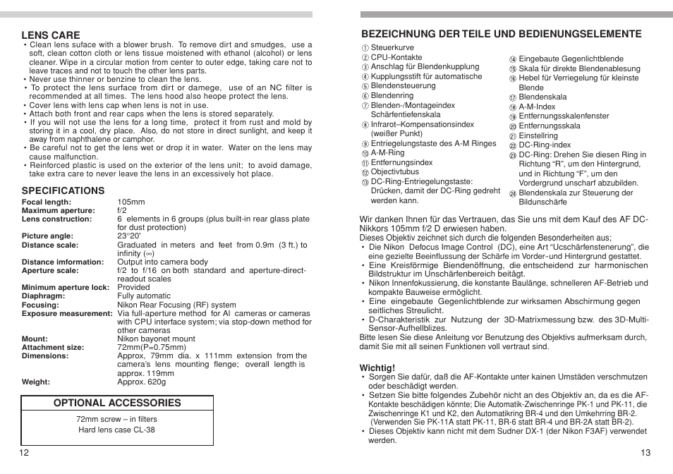 Nikon AF DC-NIKKOR User Manual | Page 6 / 22