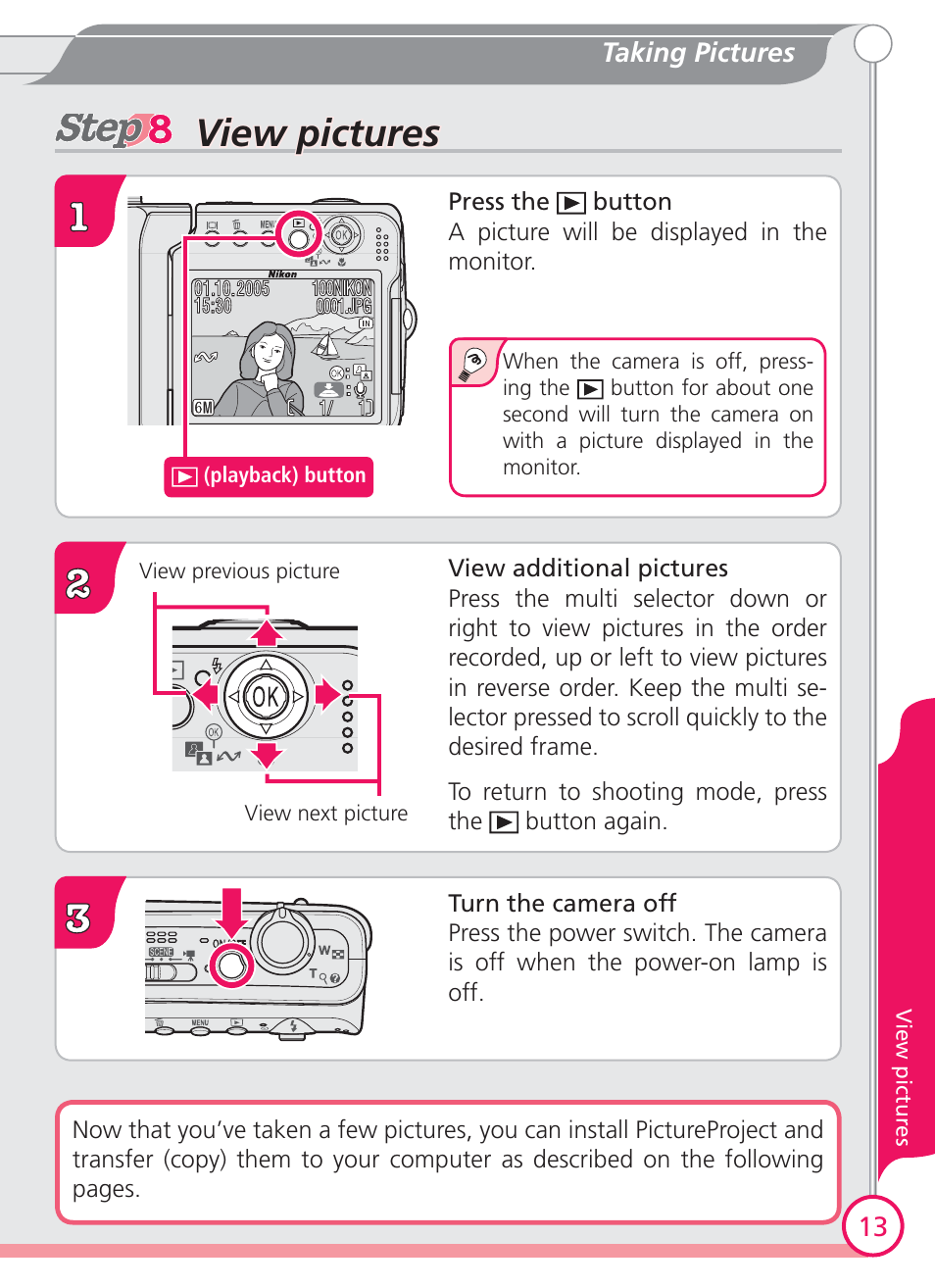 View pictures, View pictures view pictures | Nikon Coolpix S4 User Manual | Page 13 / 28