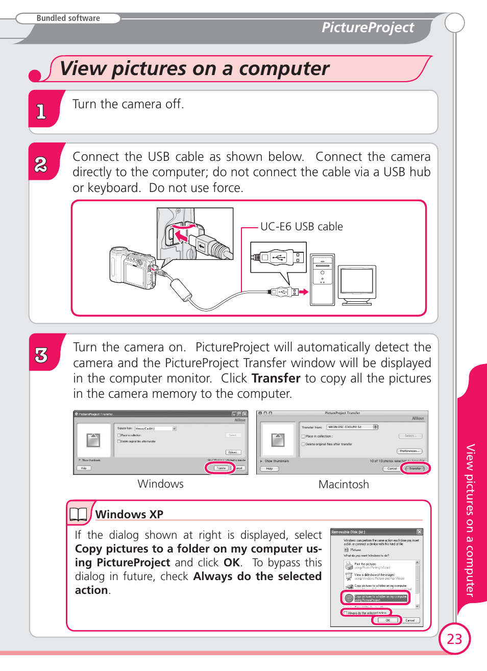 View pictures on a computer | Nikon Coolpix S4 User Manual | Page 23 / 28