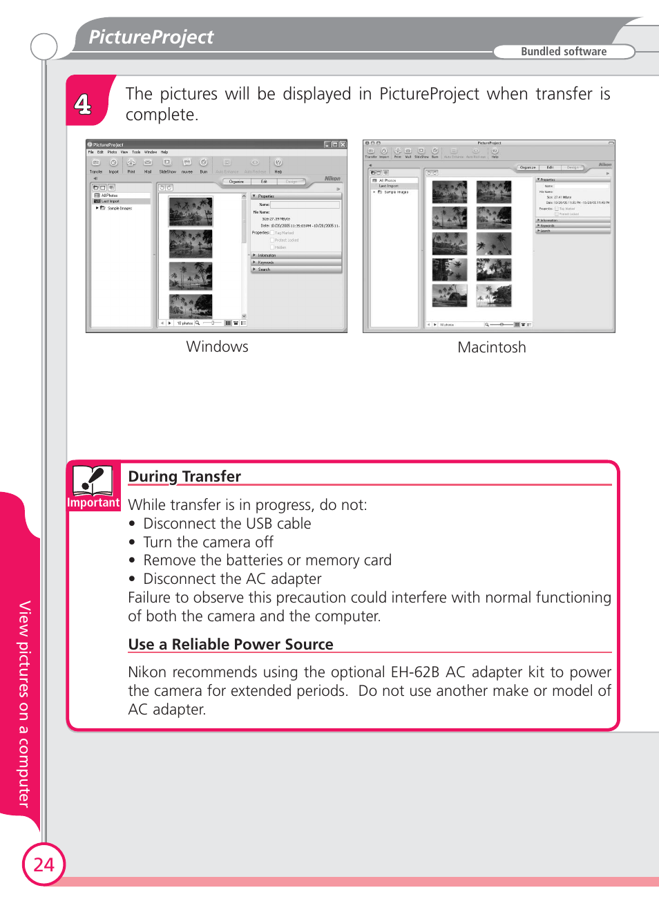 Pictureproject 24 | Nikon Coolpix S4 User Manual | Page 24 / 28