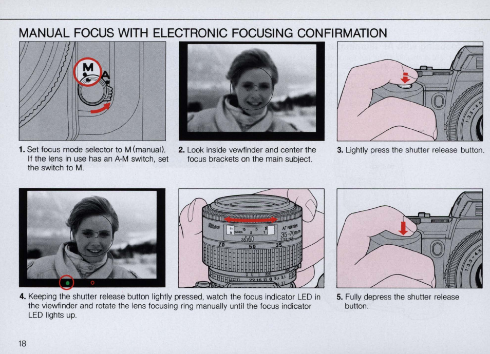 Autofocusing with af illuminator | Nikon N4004s User Manual | Page 18 / 84