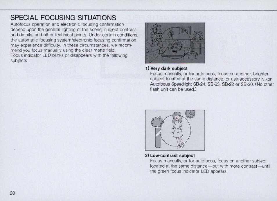 Manual focus using clear matte field | Nikon N4004s User Manual | Page 20 / 84