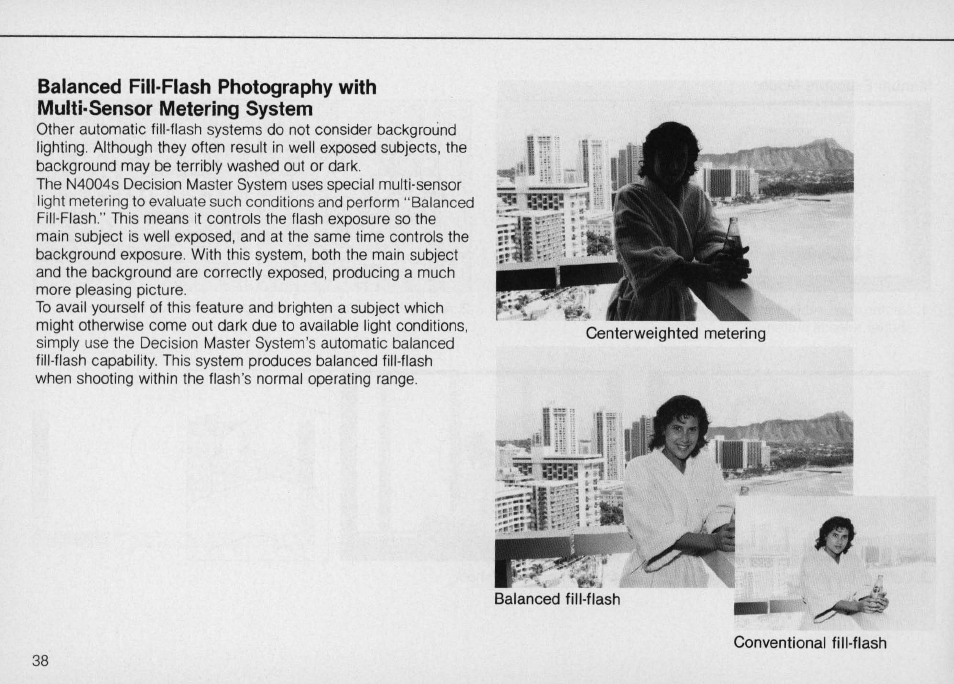 Centerweighted metering | Nikon N4004s User Manual | Page 38 / 84