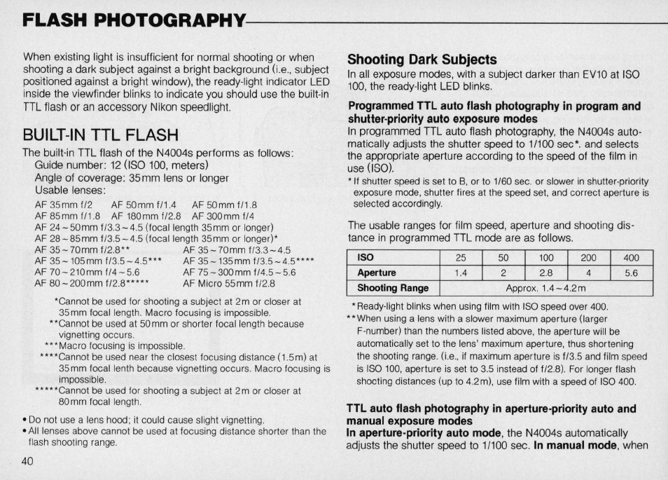 Nikon N4004s User Manual | Page 40 / 84