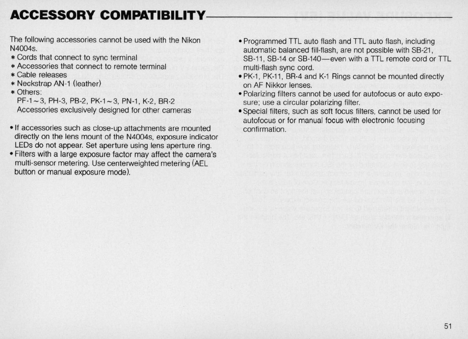 Nikon N4004s User Manual | Page 51 / 84