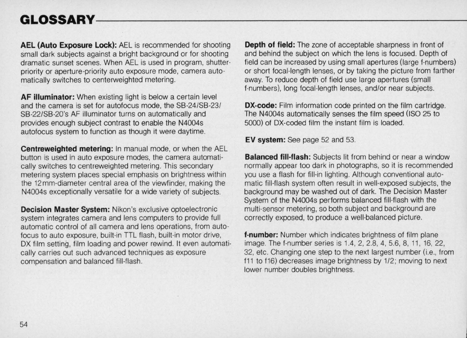 Nikon N4004s User Manual | Page 54 / 84