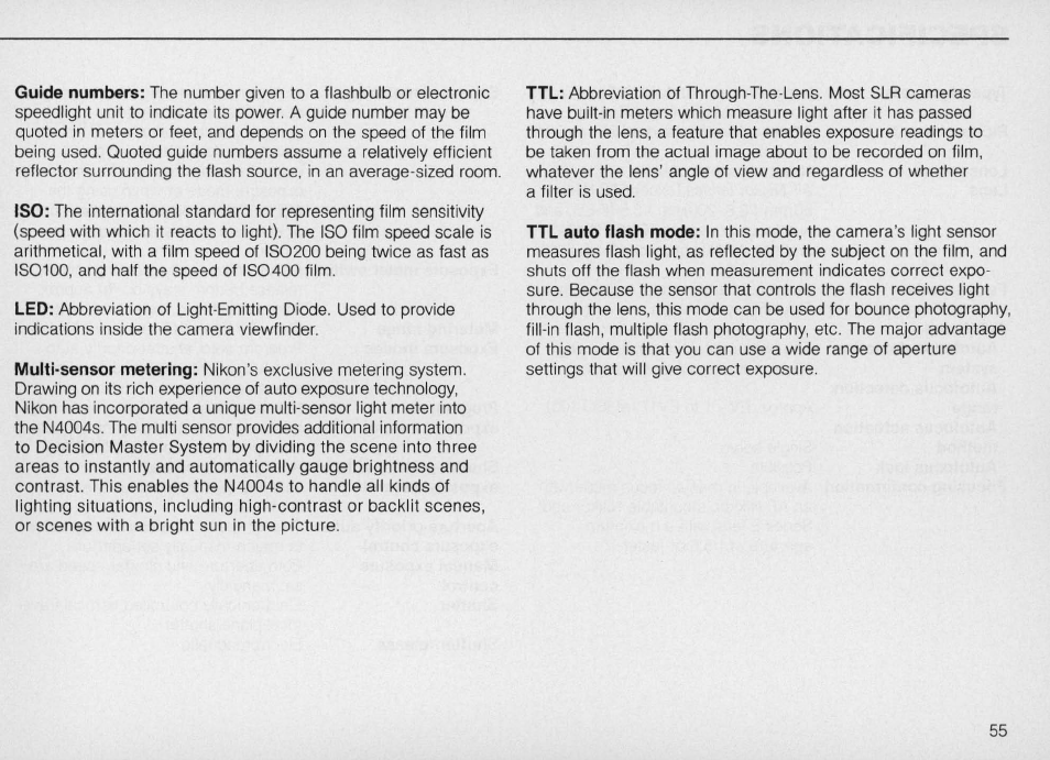 Automatic balanced fill-flash photography | Nikon N4004s User Manual | Page 55 / 84