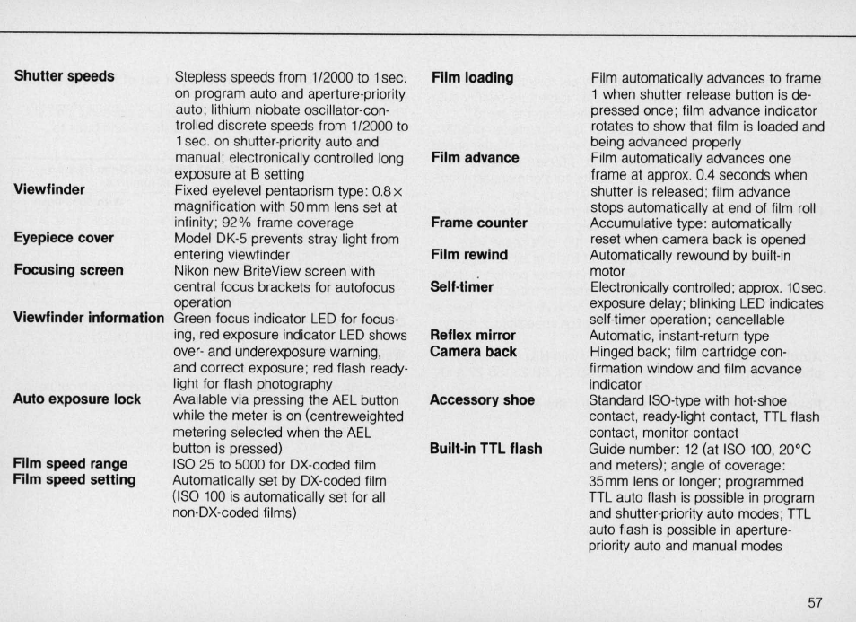 Nikon N4004s User Manual | Page 57 / 84