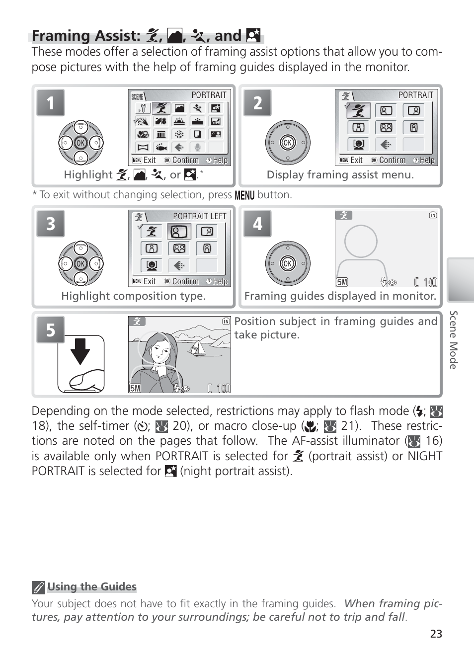 Framing assist: , , , and | Nikon COOL PIX S1 User Manual | Page 33 / 110