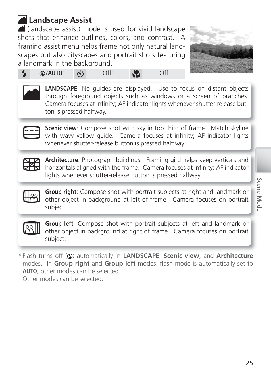 Landscape assist | Nikon COOL PIX S1 User Manual | Page 35 / 110