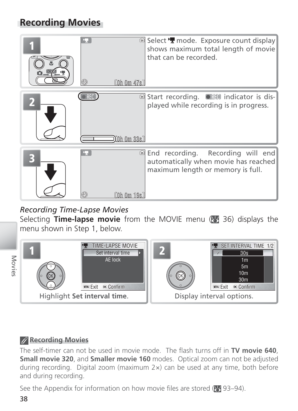 Recording movies | Nikon COOL PIX S1 User Manual | Page 48 / 110