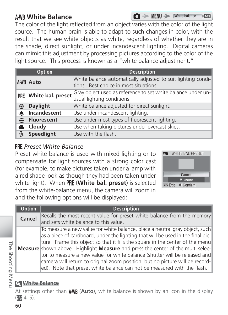 White balance | Nikon COOL PIX S1 User Manual | Page 70 / 110