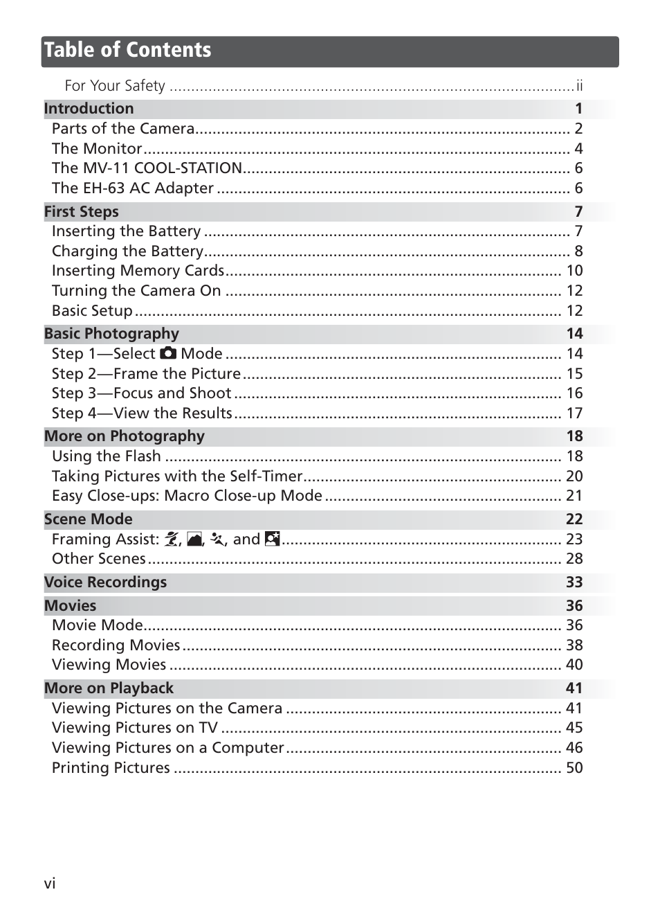 Nikon COOL PIX S1 User Manual | Page 8 / 110