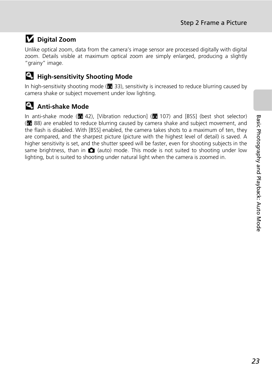 Nikon CoolPix S500 User Manual | Page 35 / 147