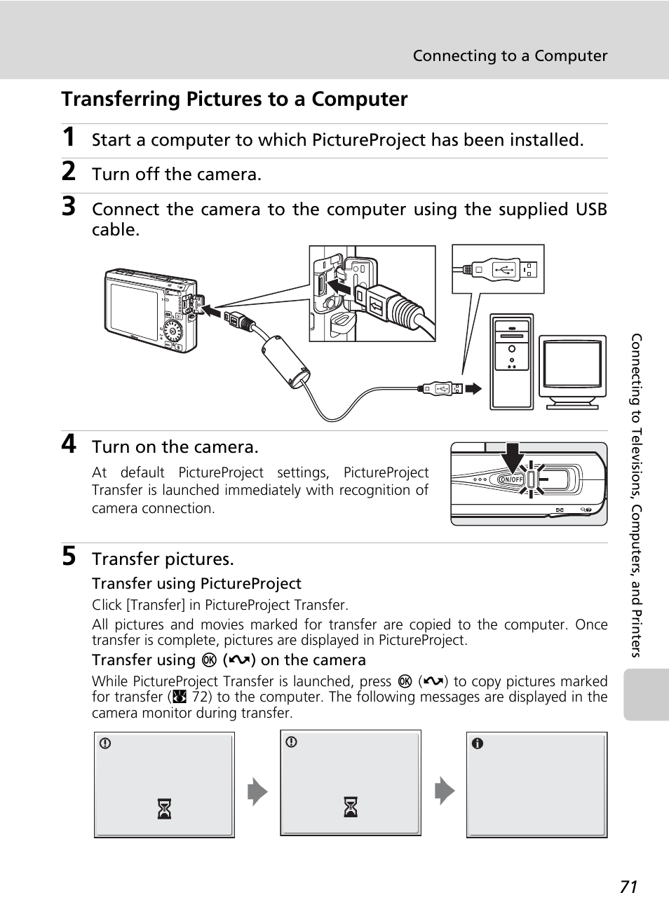 Transferring pictures to a computer | Nikon CoolPix S500 User Manual | Page 83 / 147