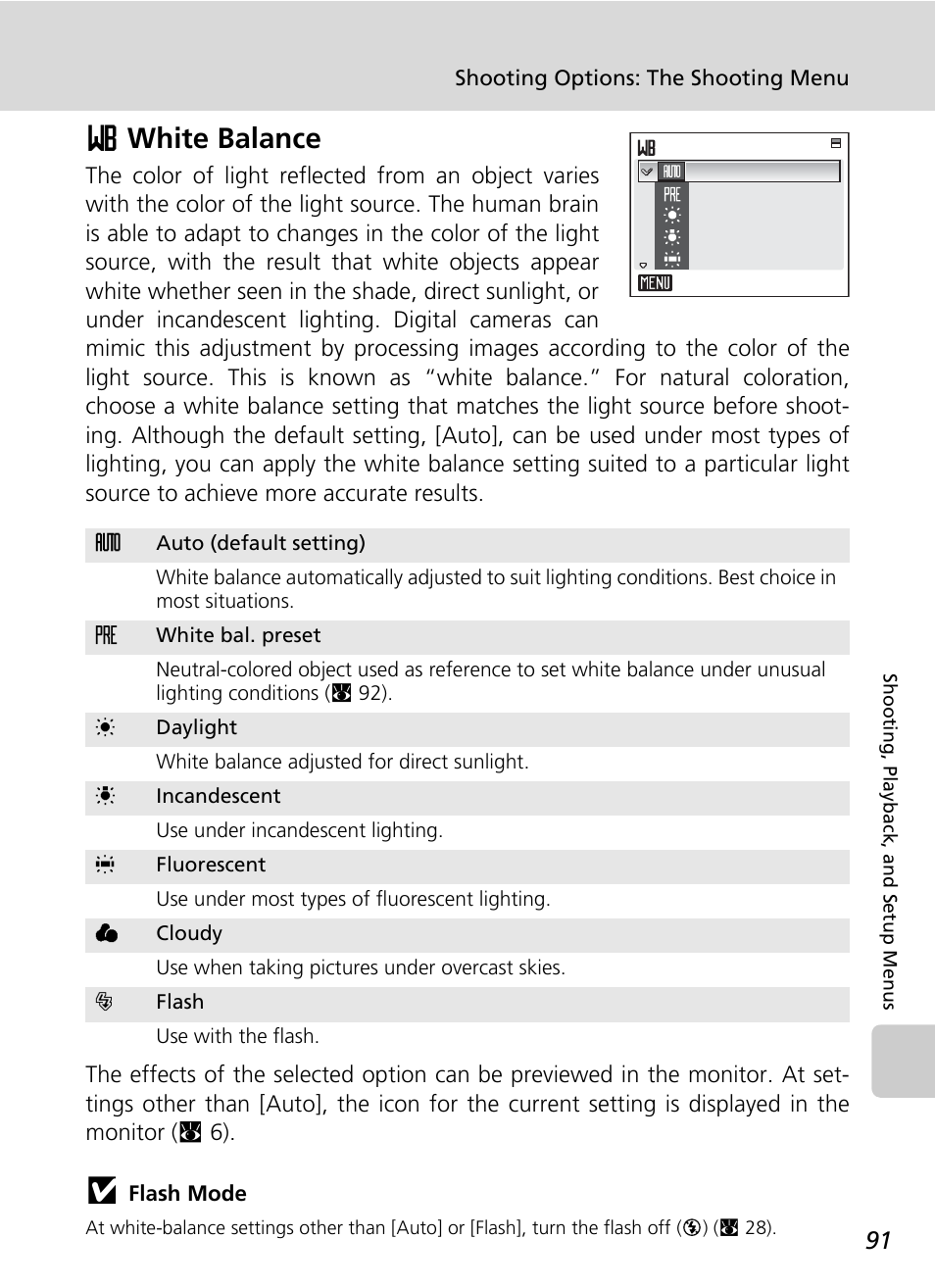 White balance, C 91, Dwhite balance | Nikon Coolpix S50 User Manual | Page 103 / 156