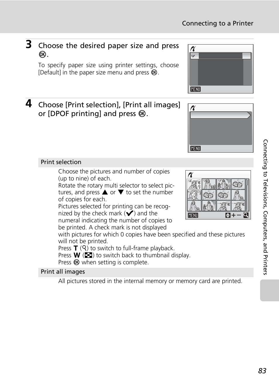 Choose the desired paper size and press d | Nikon Coolpix S50 User Manual | Page 95 / 156