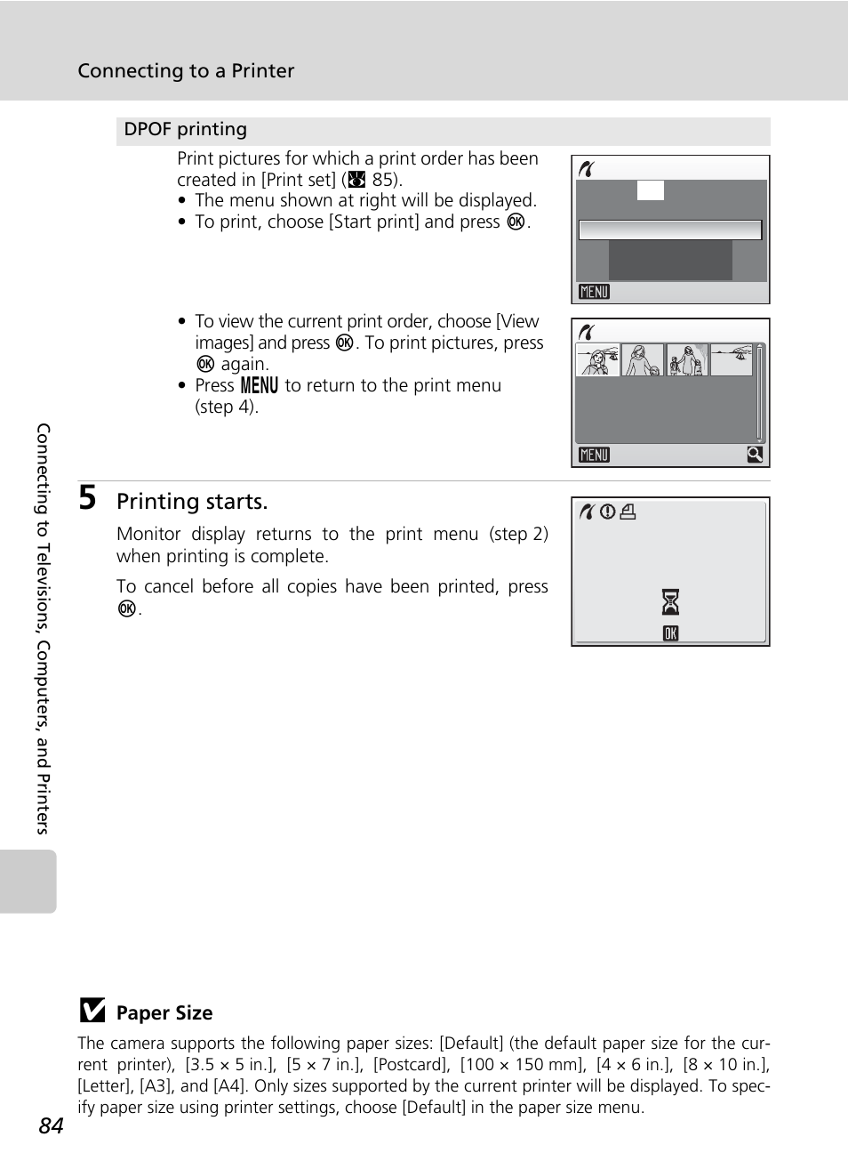 Printing starts | Nikon Coolpix S50 User Manual | Page 96 / 156