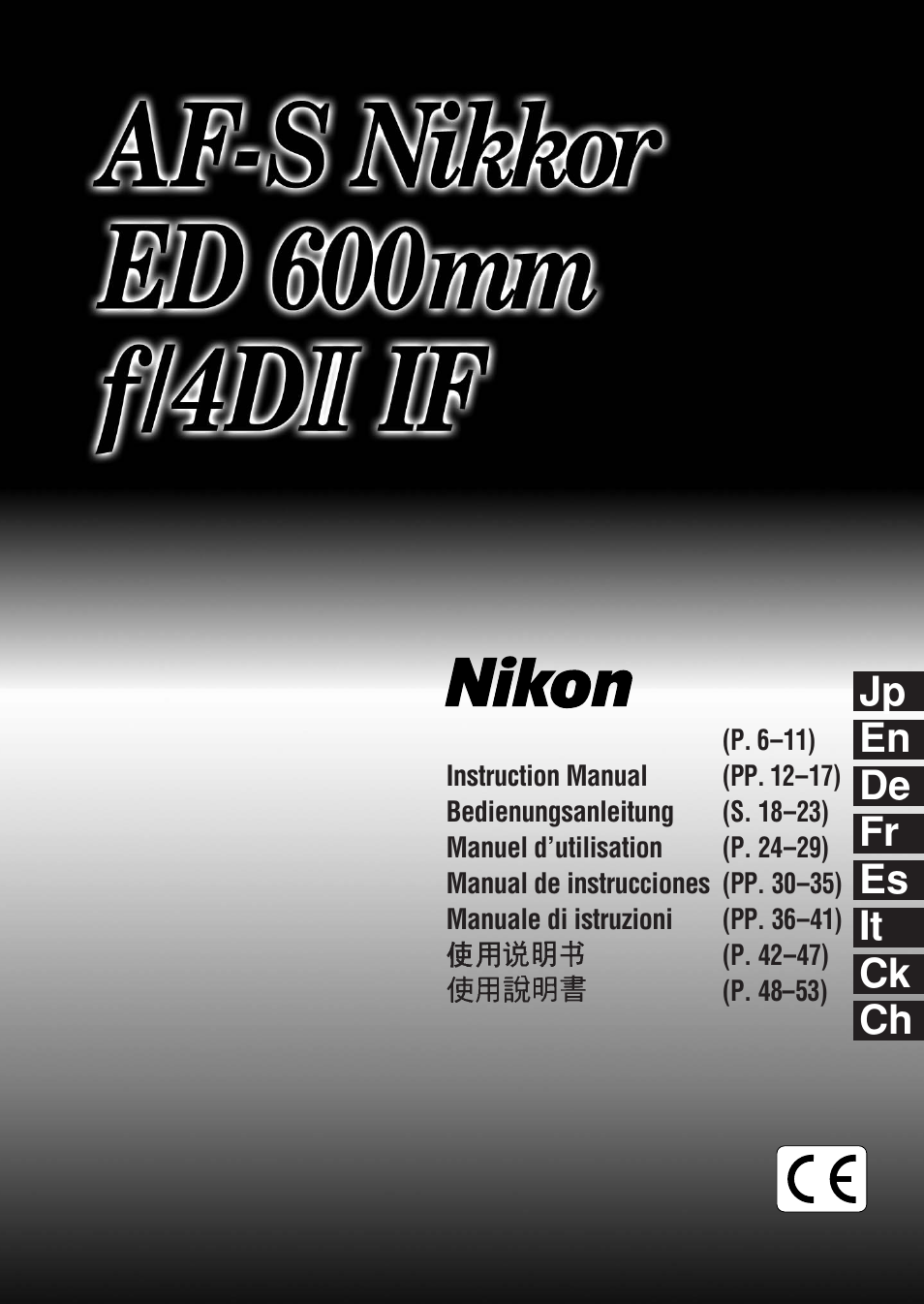 Nikon AF-S NIKKOR ED 600MM User Manual | 56 pages