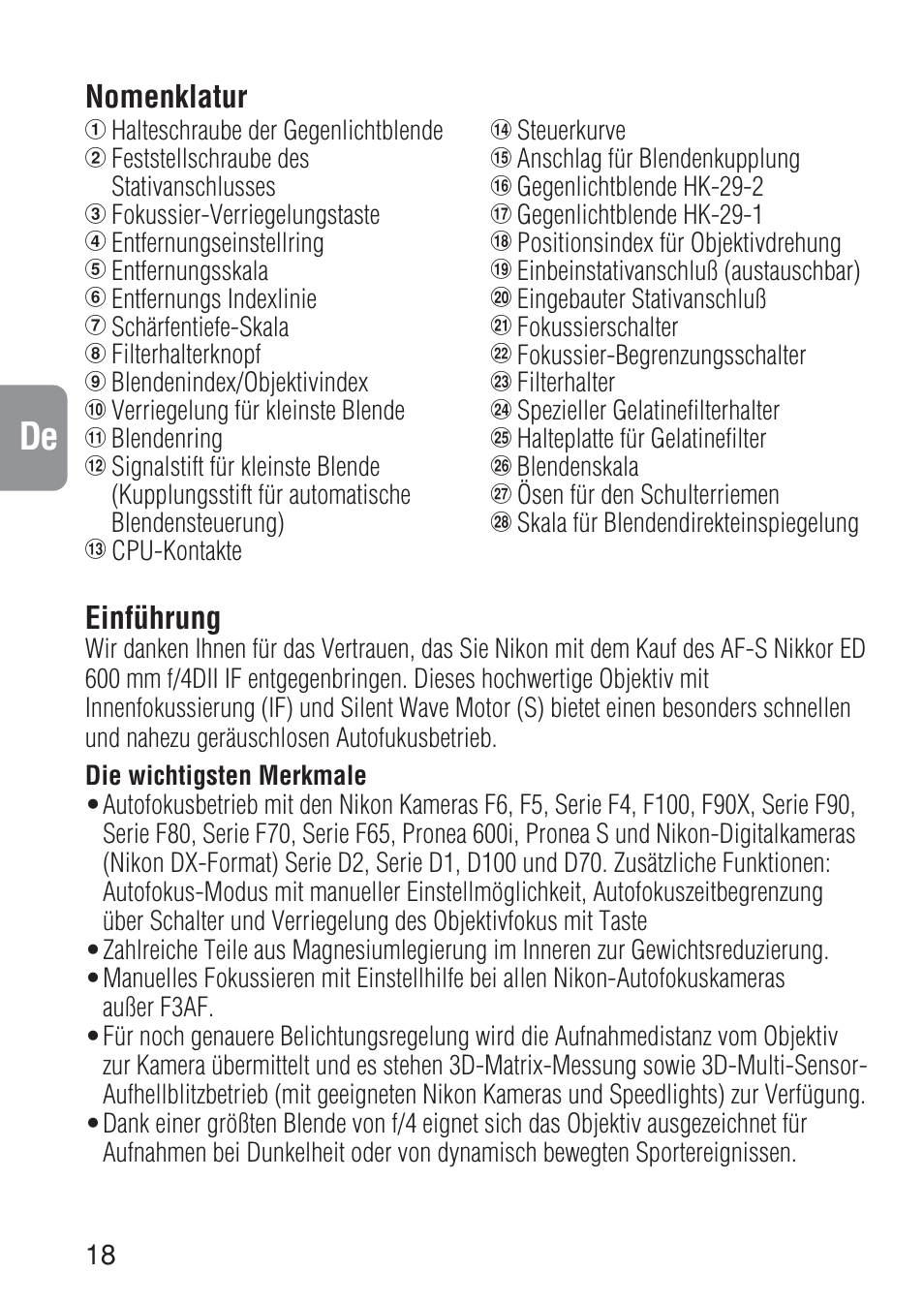 Ch j en de f s it ck | Nikon AF-S NIKKOR ED 600MM User Manual | Page 18 / 56