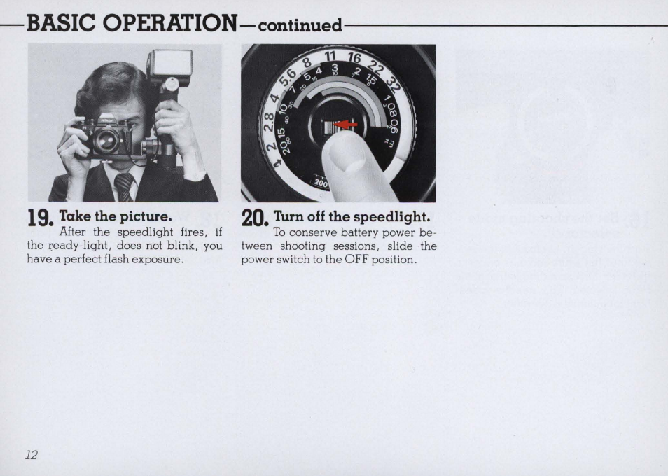 Set the exposure, Calculator dial (d, Basic operation —continued | Set the exposure calculator dial (d | Nikon SB 11 User Manual | Page 12 / 38
