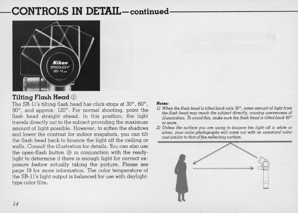 Take the picture, Turn off the speedlight, Basic operation —continued | Nikon SB 11 User Manual | Page 14 / 38