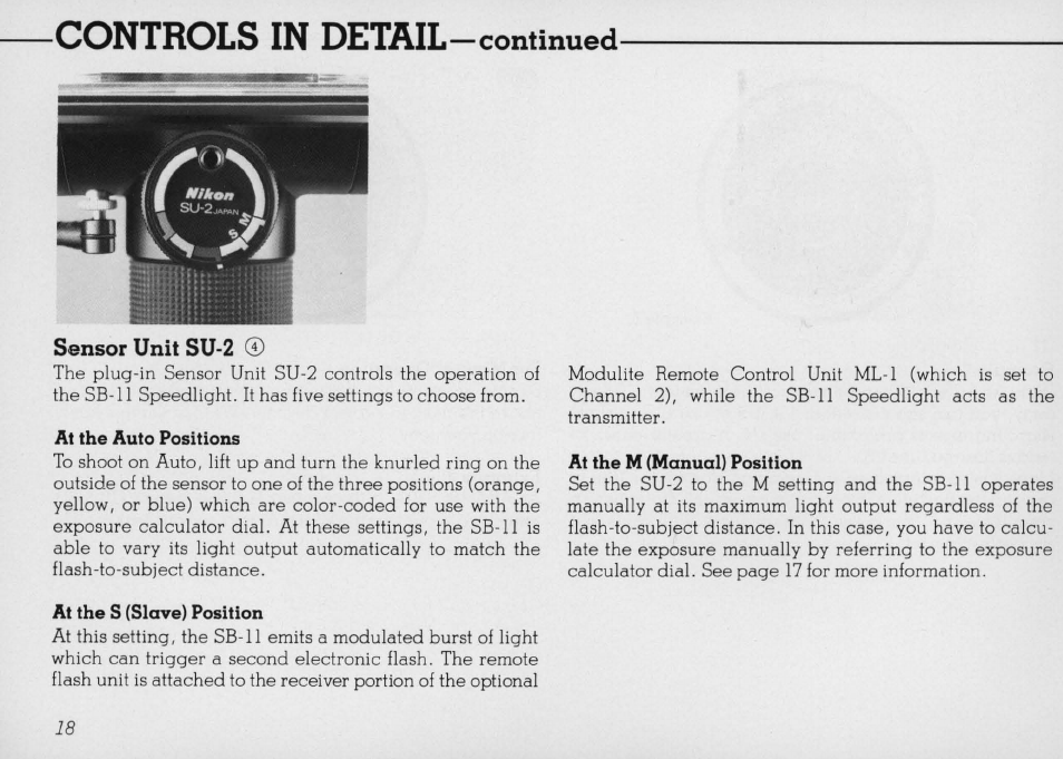 Wide-flash adapter sw-3 | Nikon SB 11 User Manual | Page 18 / 38