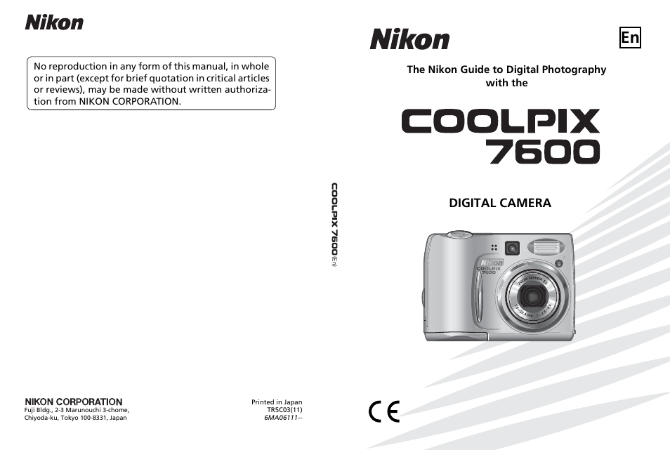 Digital camera, The nikon guide to digital photography with the | Nikon 7600 User Manual | Page 140 / 140