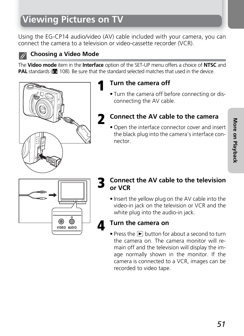 Viewing pictures on tv | Nikon 7600 User Manual | Page 61 / 140