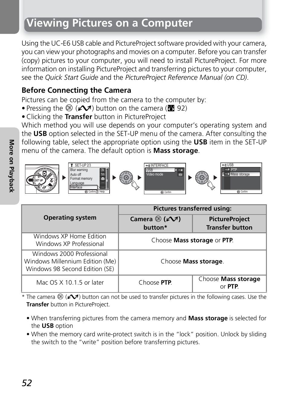 Viewing pictures on a computer, Before connecting the camera | Nikon 7600 User Manual | Page 62 / 140