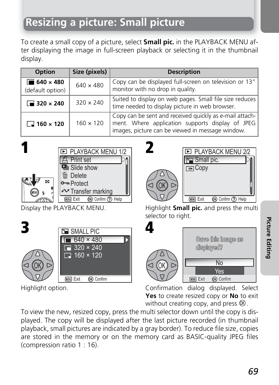 Resizing a picture: small picture | Nikon 7600 User Manual | Page 79 / 140