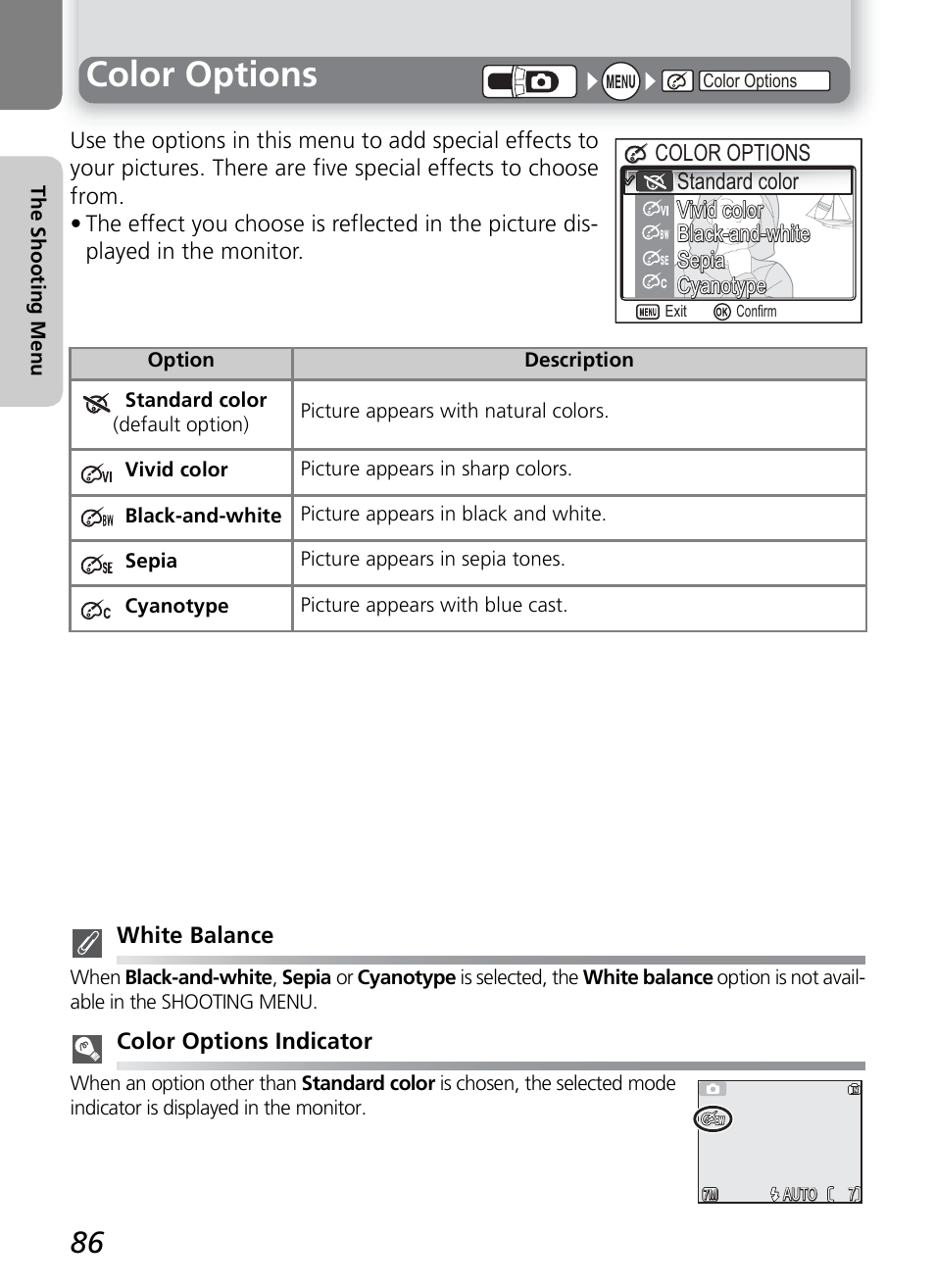 Color options | Nikon 7600 User Manual | Page 96 / 140