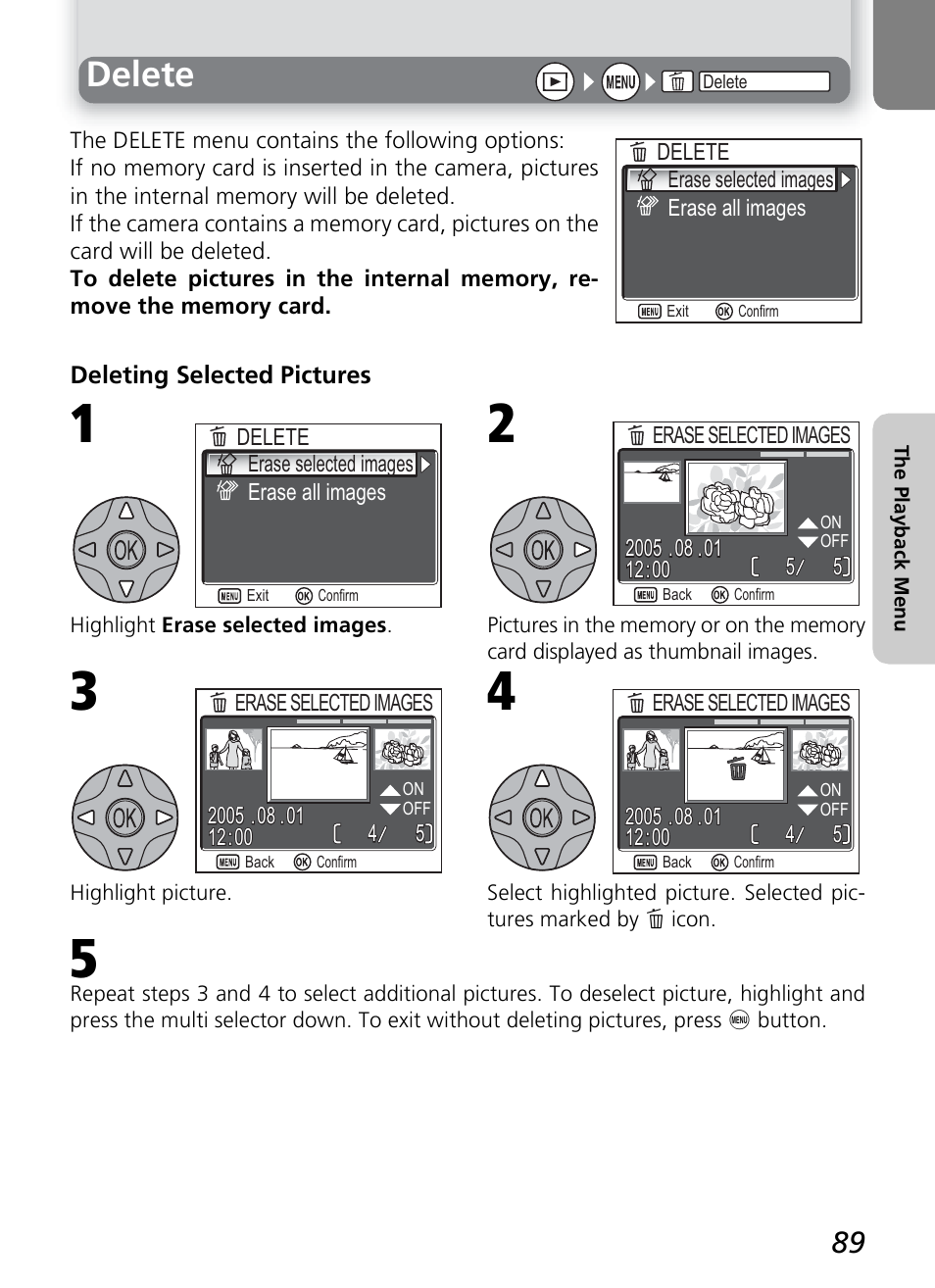 Delete | Nikon 7600 User Manual | Page 99 / 140