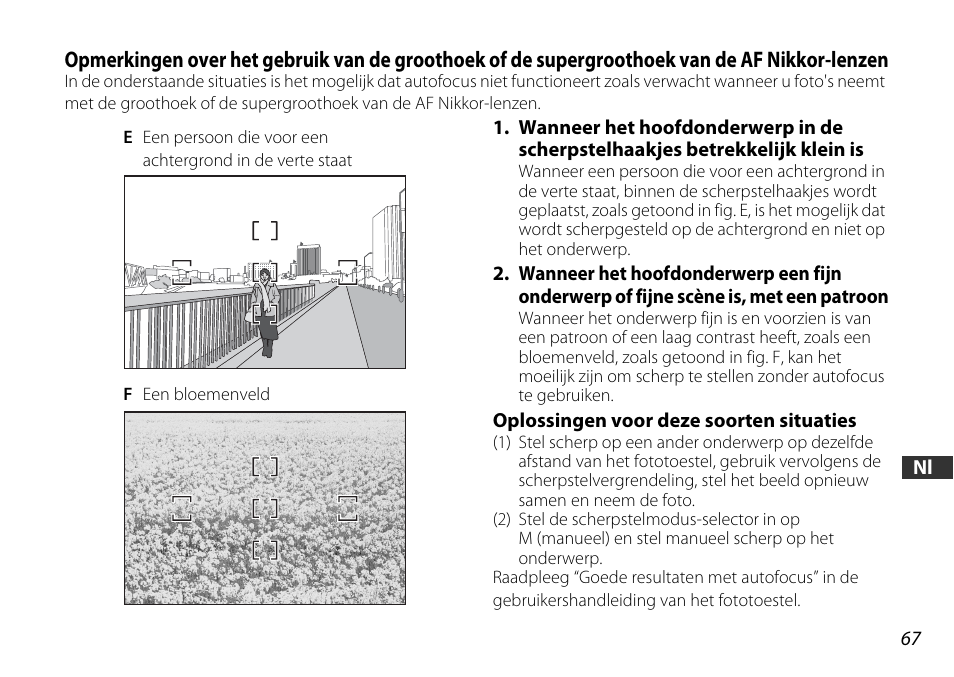 Oplossingen voor deze soorten situaties | Nikon AF-S DX NIKKOR 18-55mm f/3.5-5.6GVR ED User Manual | Page 67 / 104