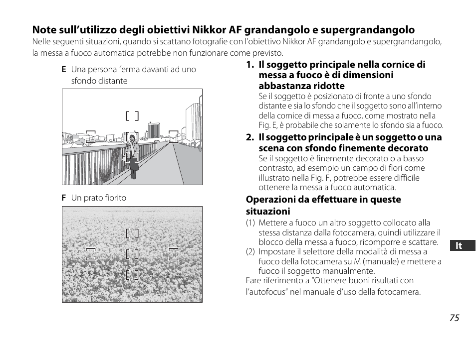 Operazioni da effettuare in queste situazioni | Nikon AF-S DX NIKKOR 18-55mm f/3.5-5.6GVR ED User Manual | Page 75 / 104