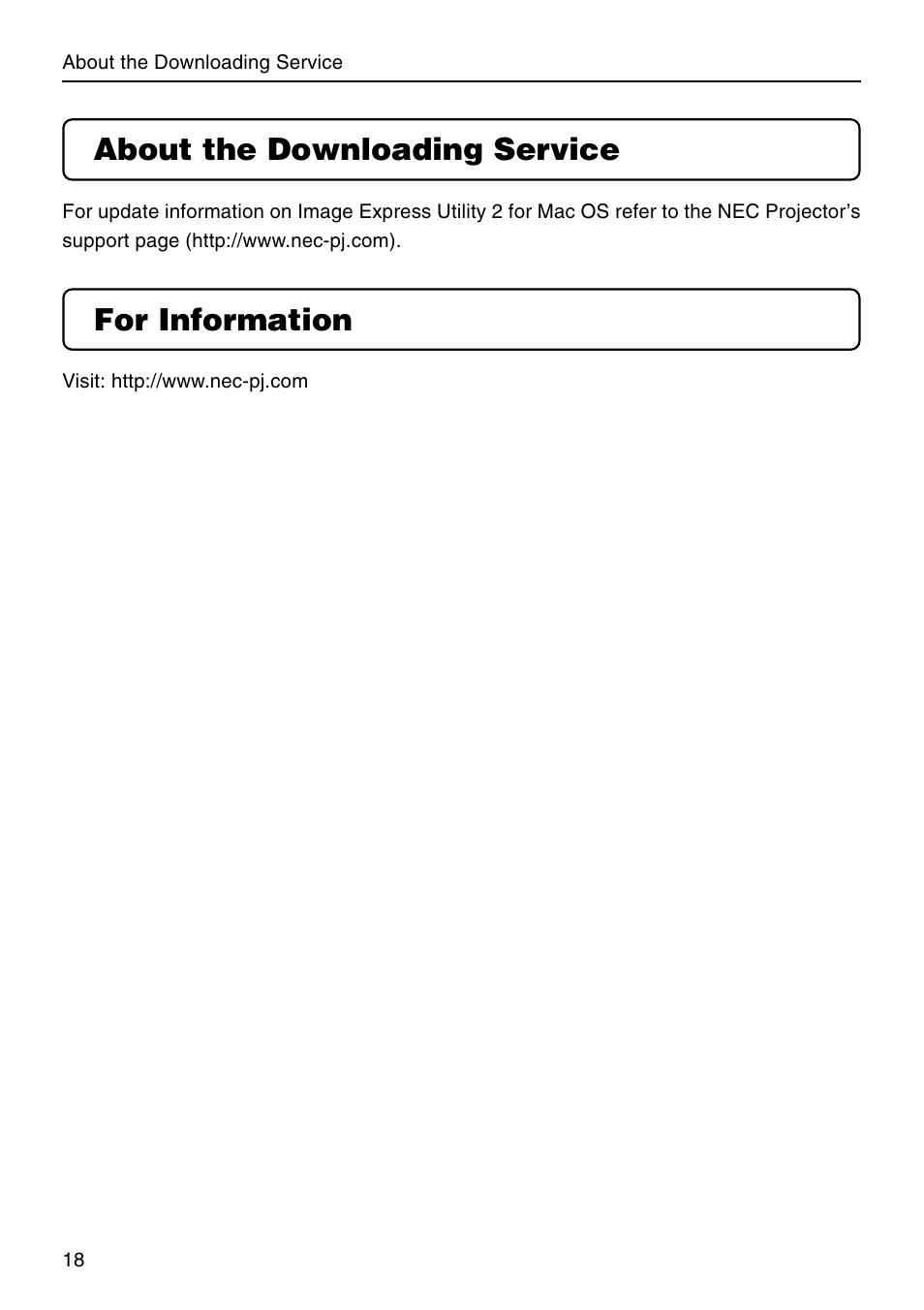 About the downloading service, For information | Nikon NP2000 User Manual | Page 18 / 20