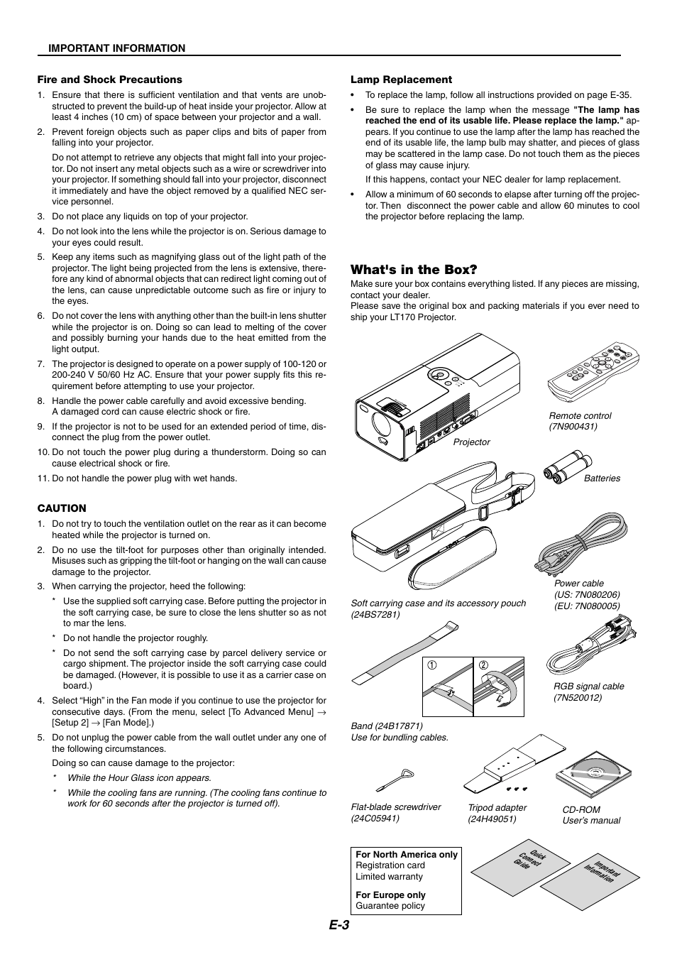 What's in the box | Nikon LT170 User Manual | Page 3 / 45