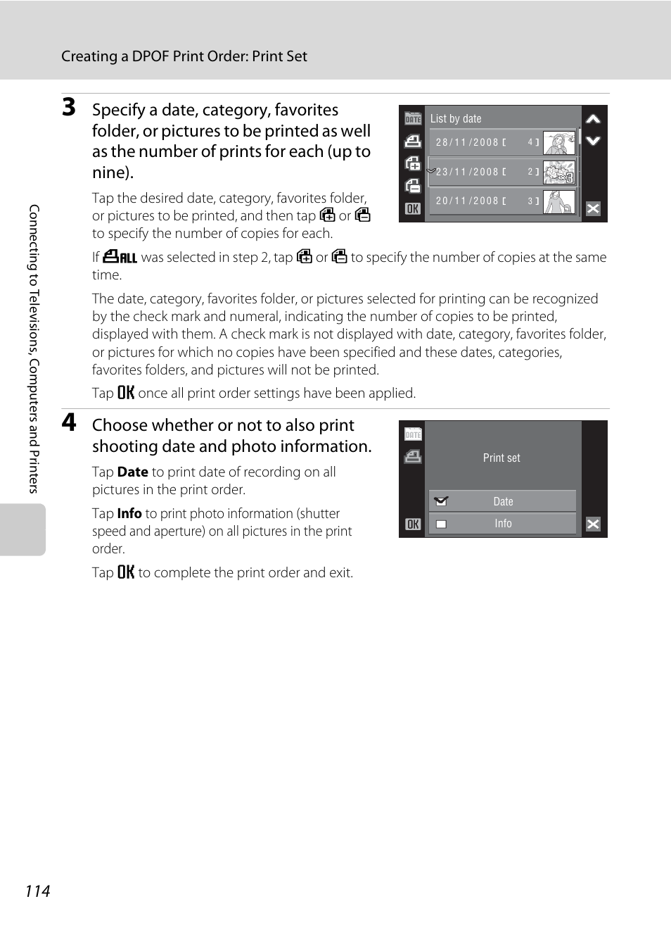 Creating a dpof print order: print set | Nikon Coolpix S60 User Manual | Page 126 / 184