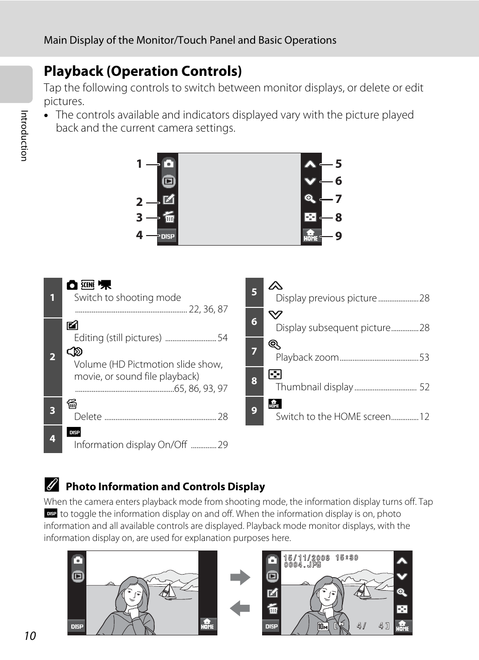 Playback (operation controls) | Nikon Coolpix S60 User Manual | Page 22 / 184